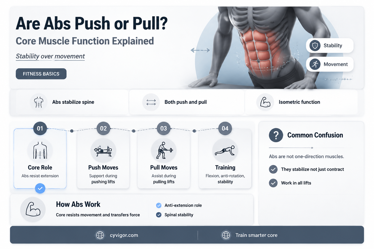 are the abs a push or pull muscle group