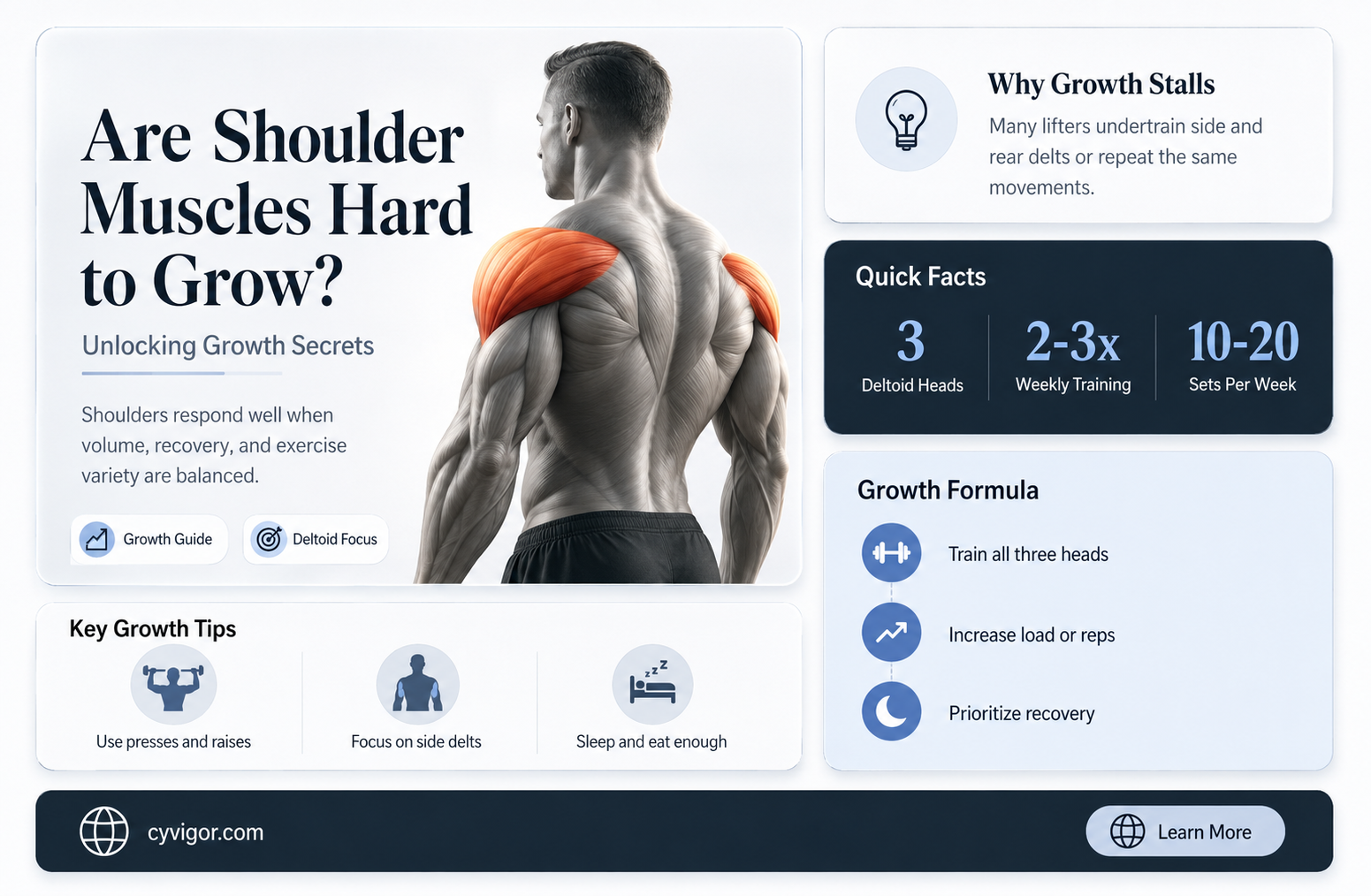 are shoulder muscles hard to grow
