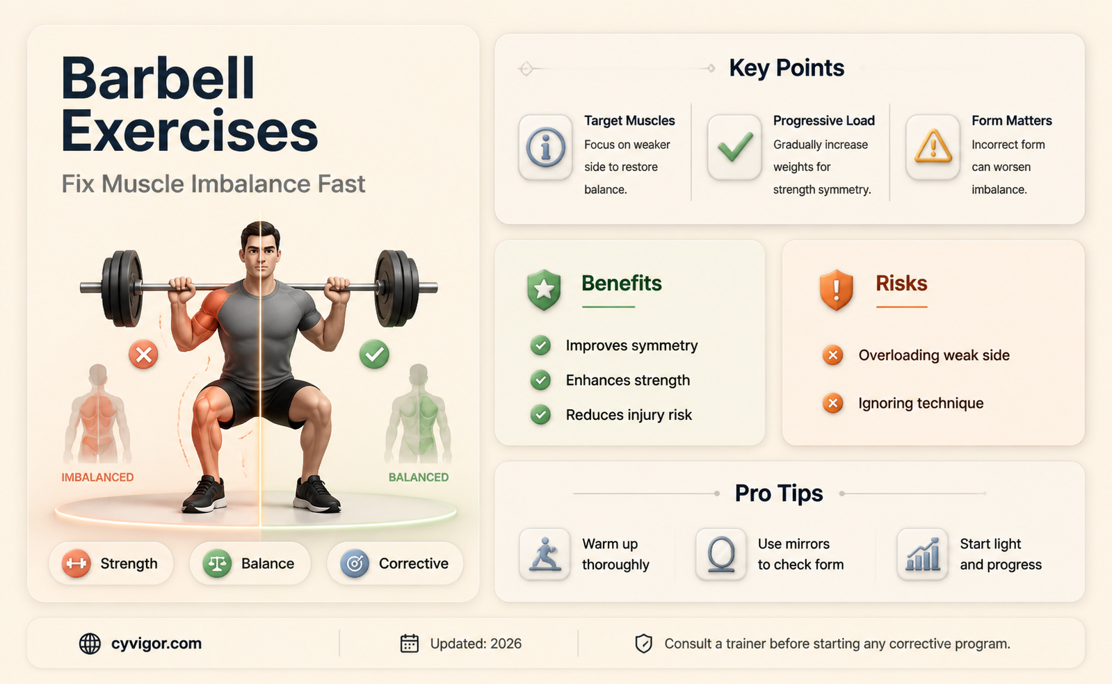 are barbell exorsies a good way to improve muscle imbalance