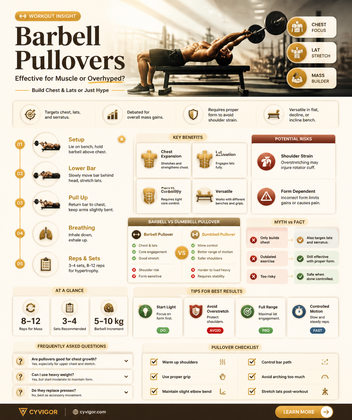 are barbell pullovers good for muscle mass