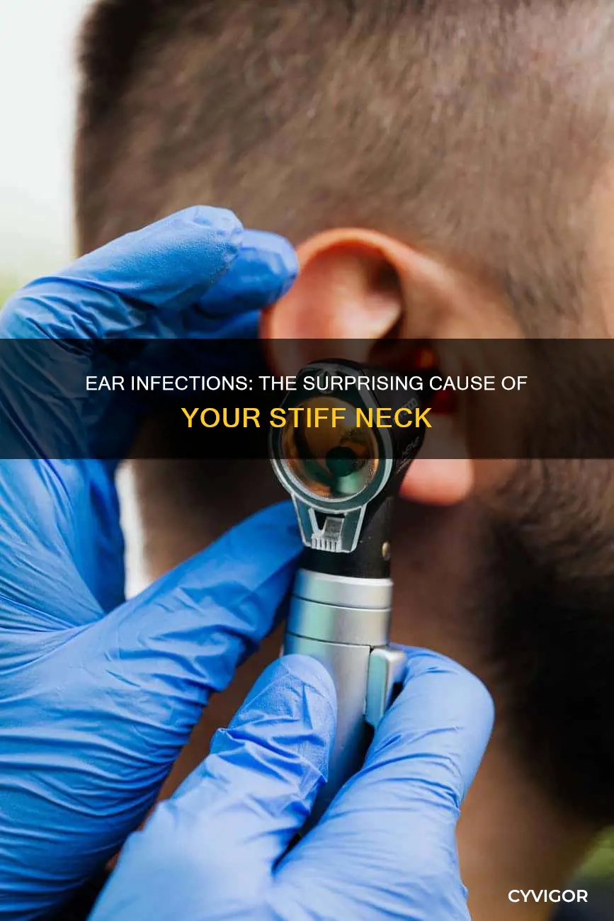 can a double ear infection cause stiff neck muscles