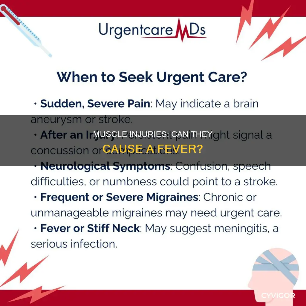 can a muscle injury cause a fever