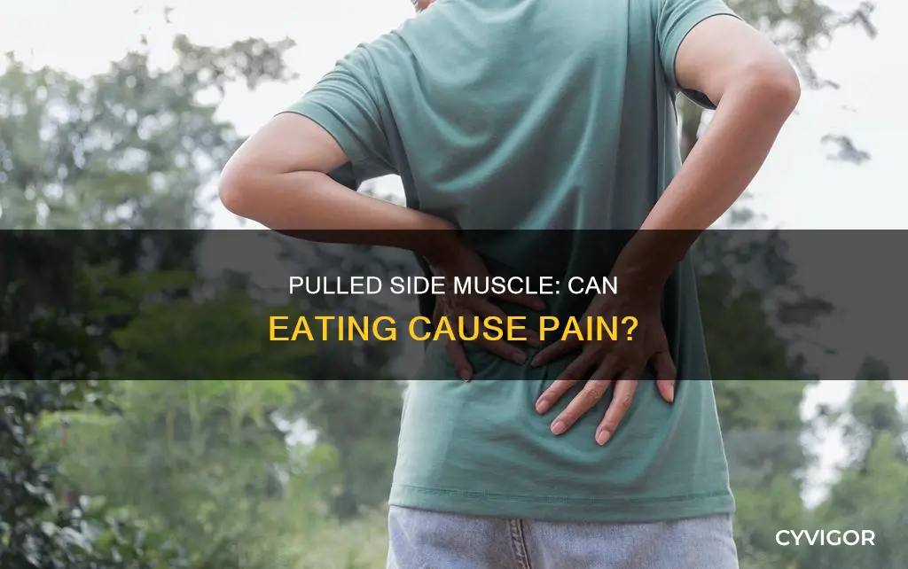 can a pulled side muscle cause pain after eating