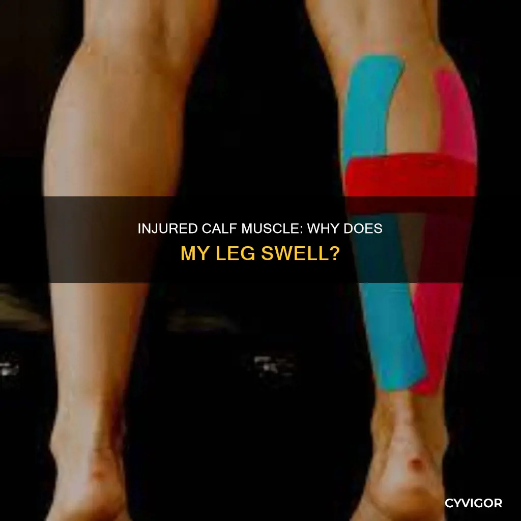 can a ripped calf muscle cause my leg to swell
