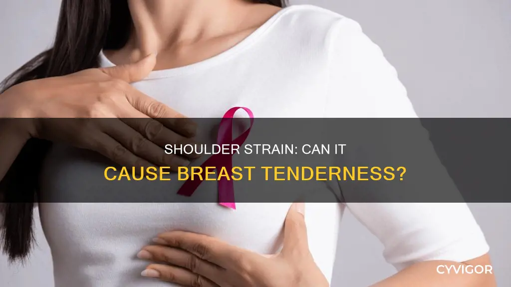 can a shoulder muscle strain cause tenderness in breast