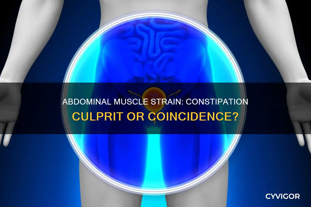 can a strained abdominal muscle cause constipation