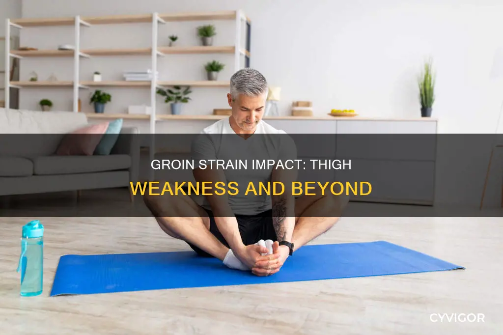 can a strained groin muscle cause thigh weakness