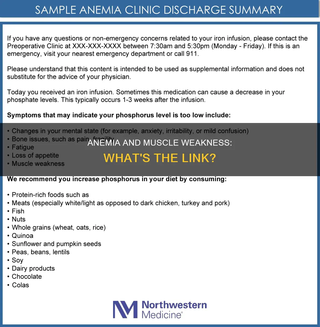 can anemia cause weak muscles