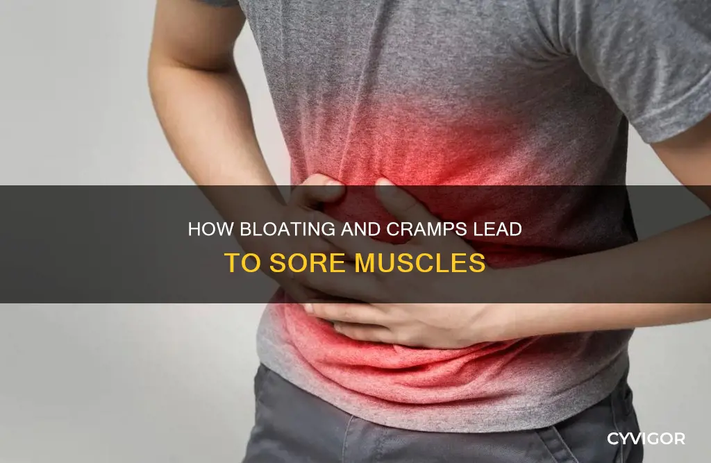 can bloating and cramps cause sore muscles