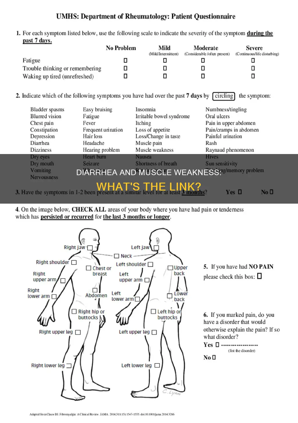 can diarrhea cause muscle weakness