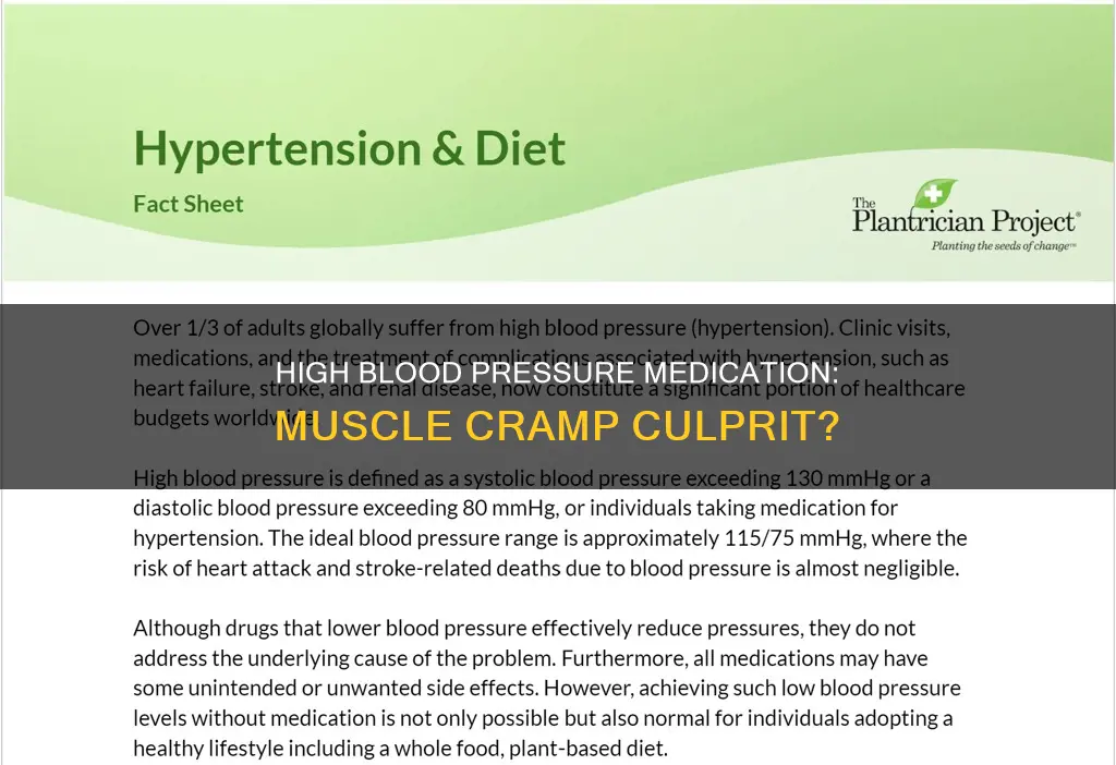 can high blood pressure medication cause muscle cramps