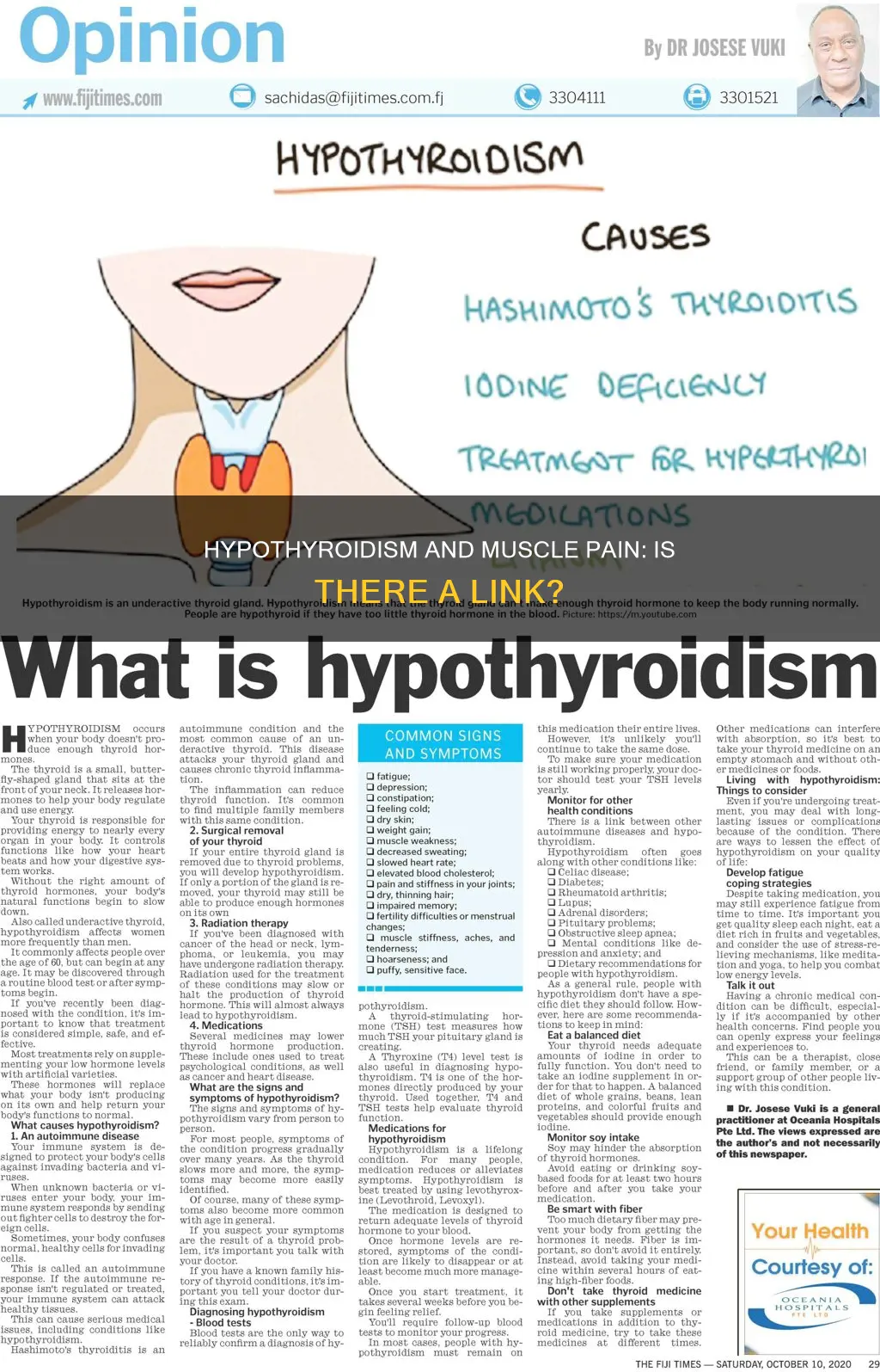 can hypothyroidism cause muscle pain