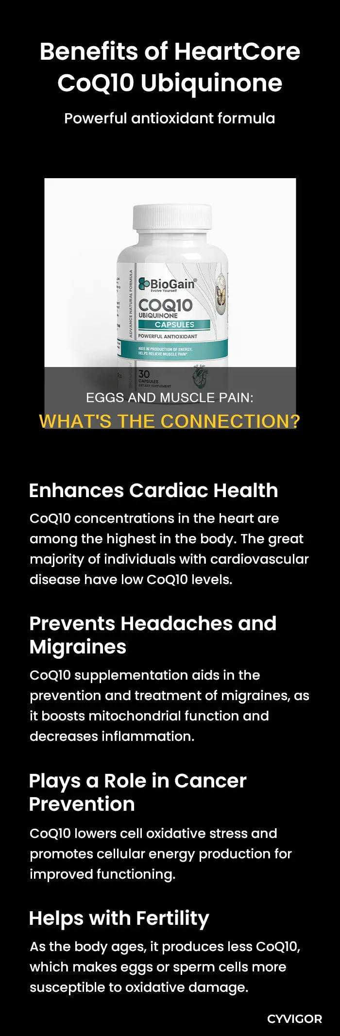 can leaving eggs cause muscle pain