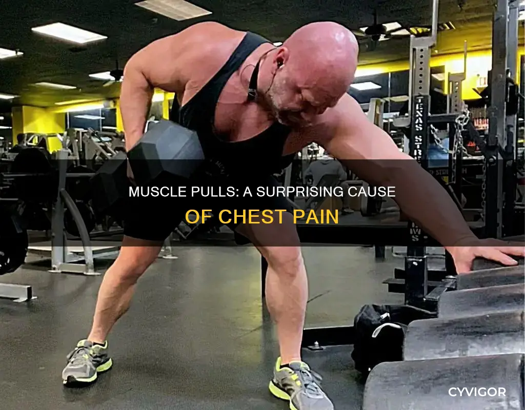 can muscle pull cause chest pain