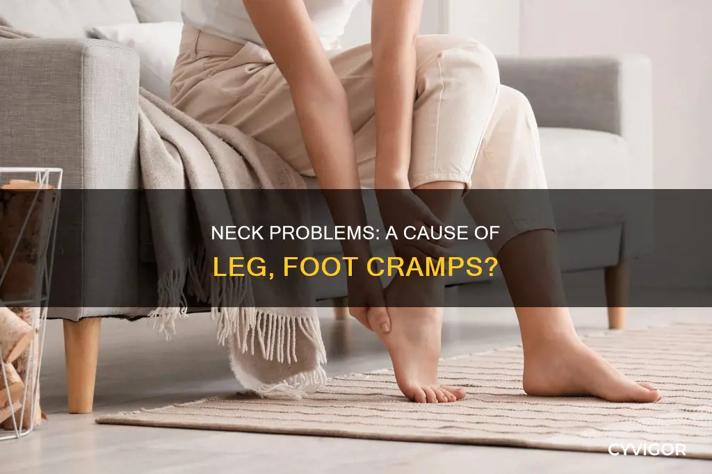 can neck problems cause muscle crams in legs feet