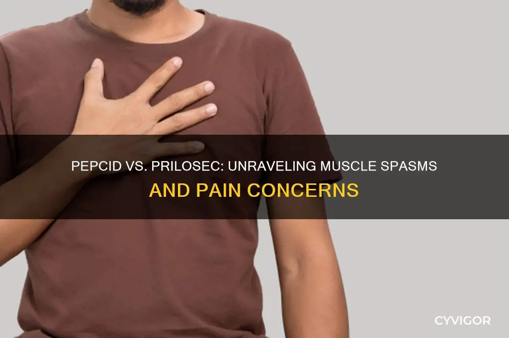 can pepcid or prilosec cause muscle spasms and pain
