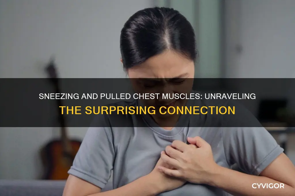 can sneezing cause pulled chest muscle