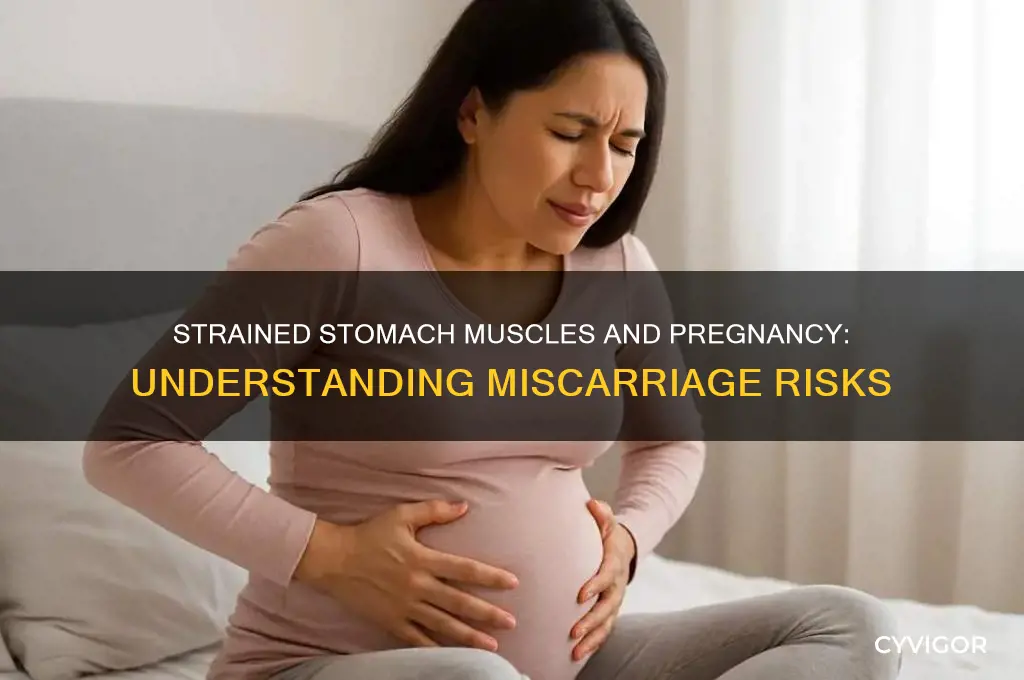 can straining stomach muscles cause miscarriage