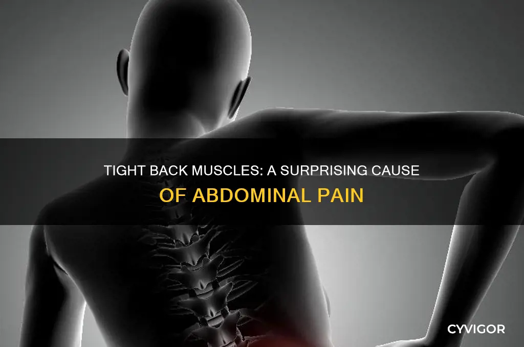 can tight back muscles cause abdominal pain