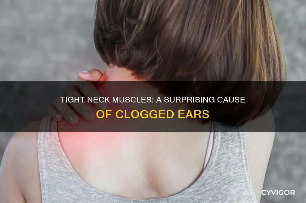 can tight neck muscles cause clogged ears