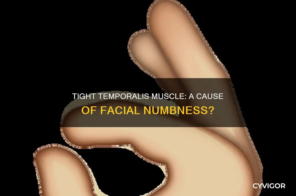can tight temporalis muscle cause facial numbness