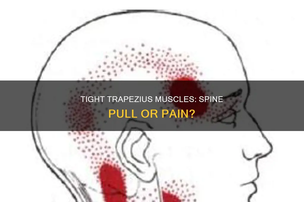 can tight trapezuis muscles cause a oull on the spine