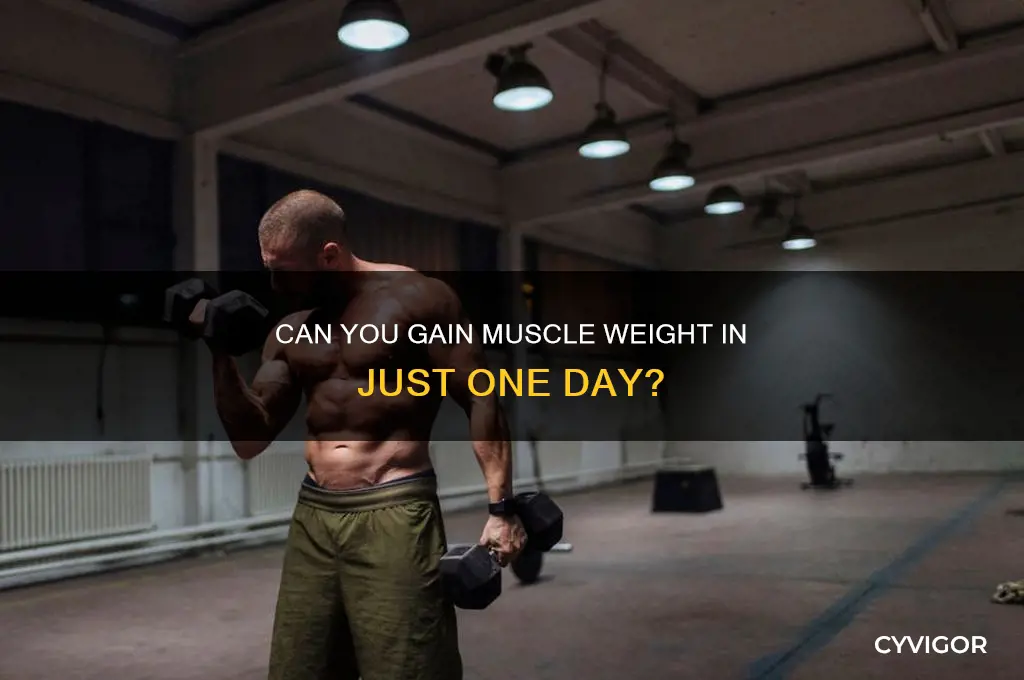 can you gain weight from muscle in one day