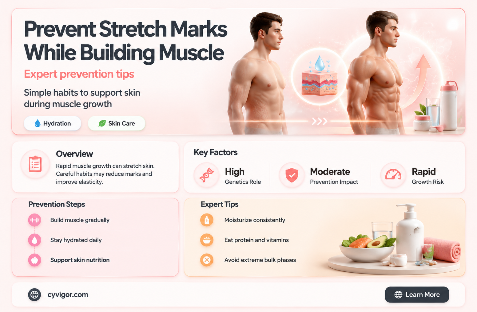 are stretch mark avoidable when gaining muscle