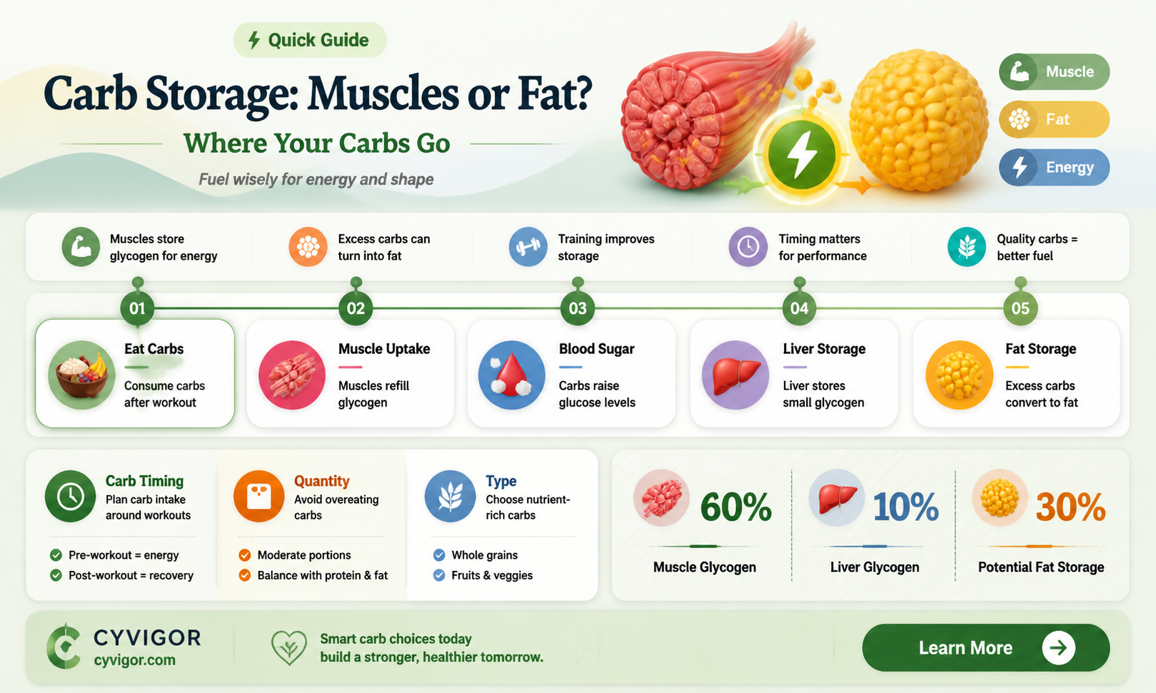 are carbs stored in muscles