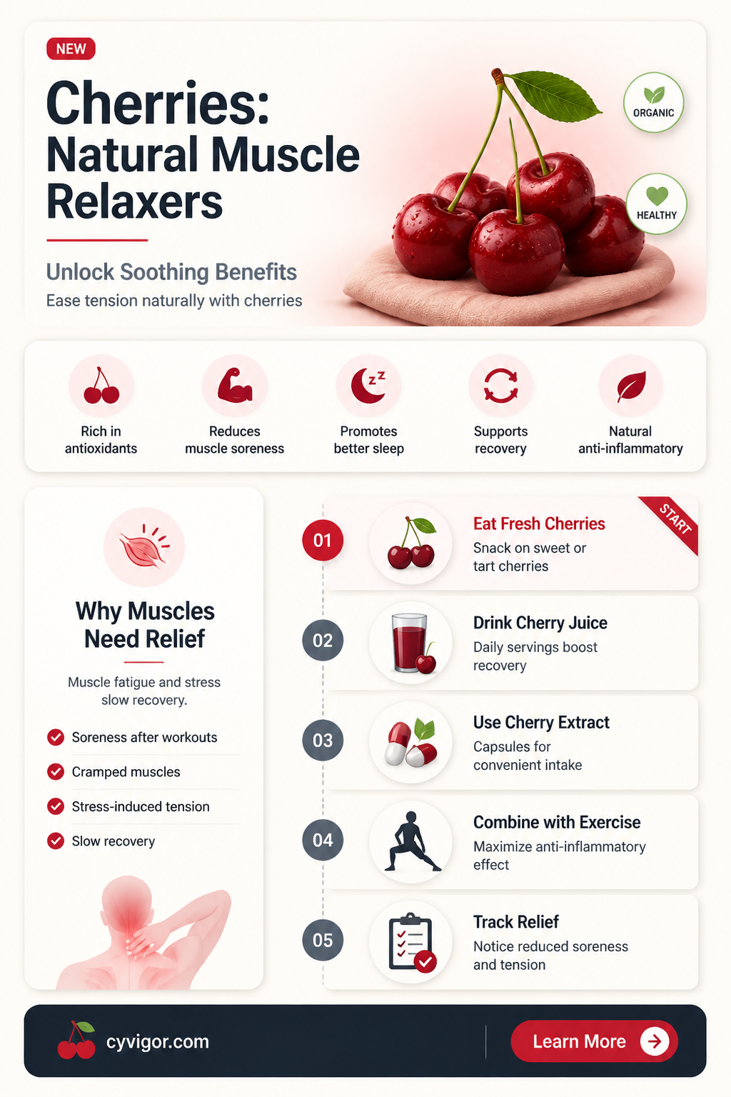 are cherries a natural muscle relaxers