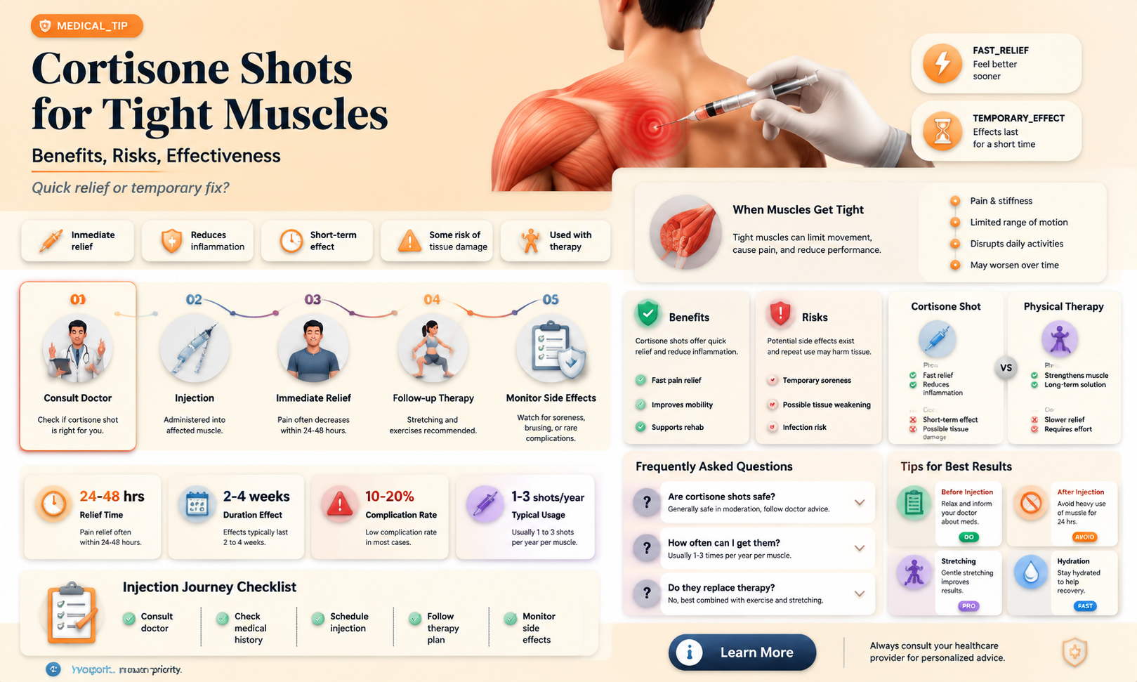 are cortisone shots good for tight muscles