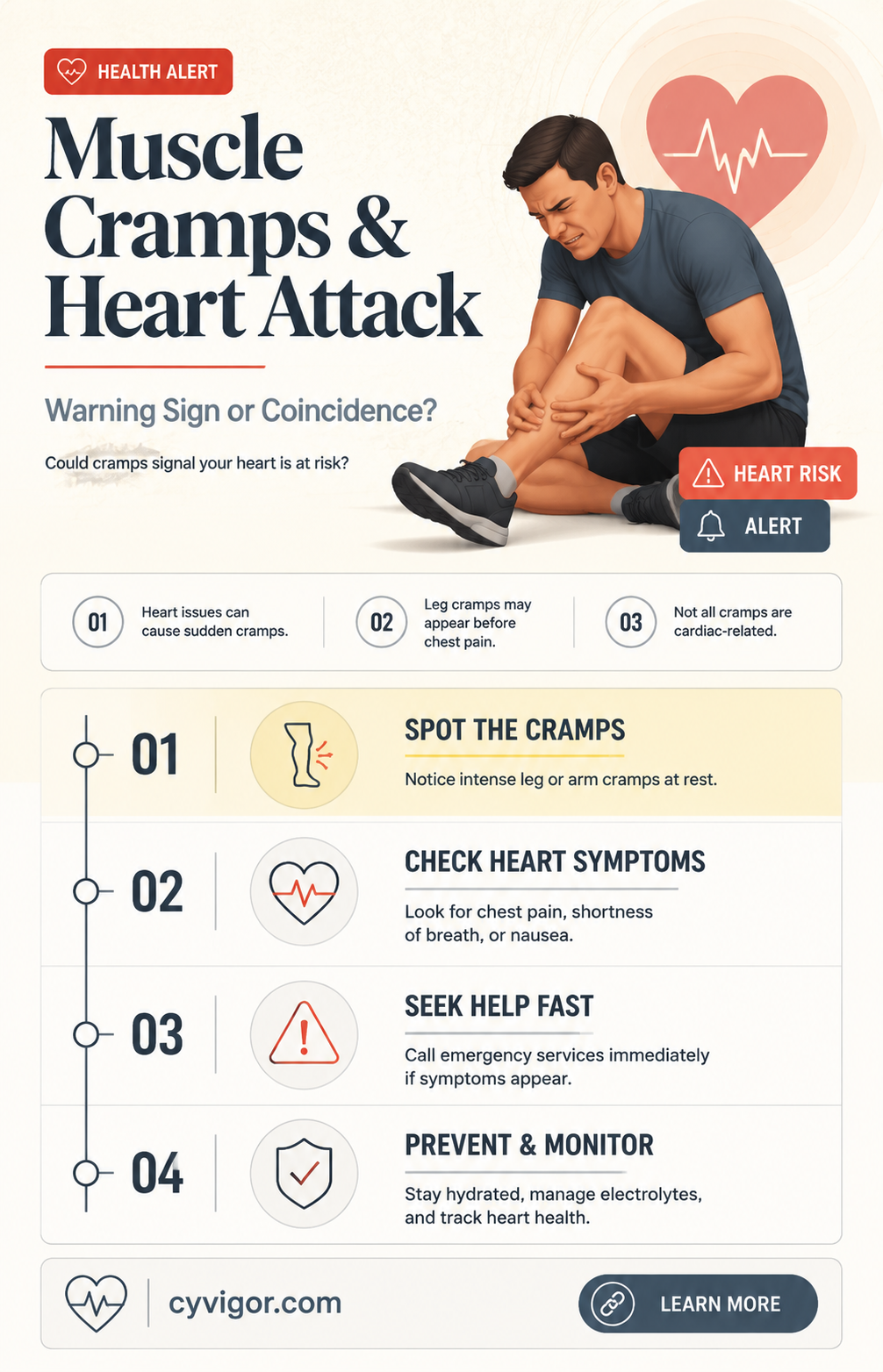are muscle cramps a sign of heart attack