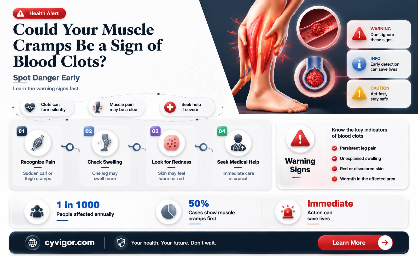 are muscle cramps a sign of blood clots