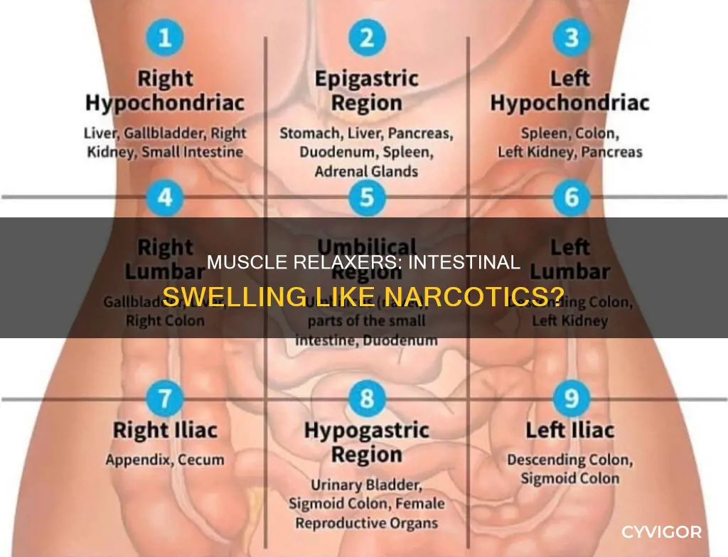 do muscle relaxer cause the intestine to swell like narcotics