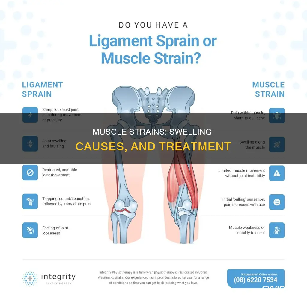 do muscle strains cause swelling