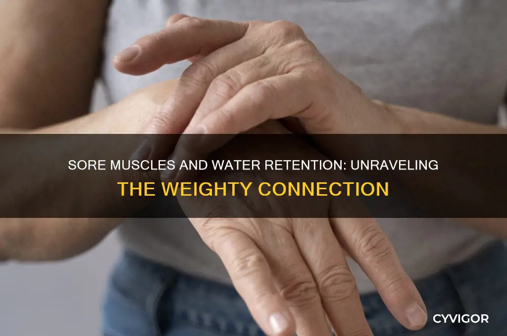 do sore muscles hold water weight