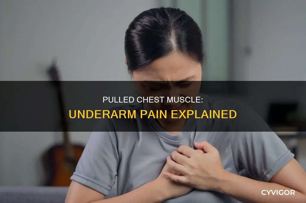 does a pulled chest muscle cause underarm pain