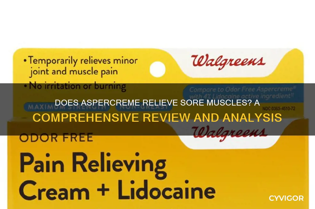does aspercreme work on sore muscles