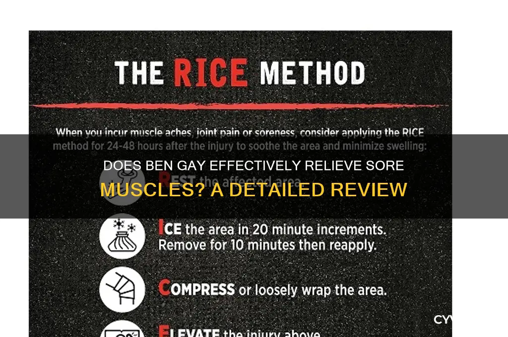 does ben gay really work for sore muscles