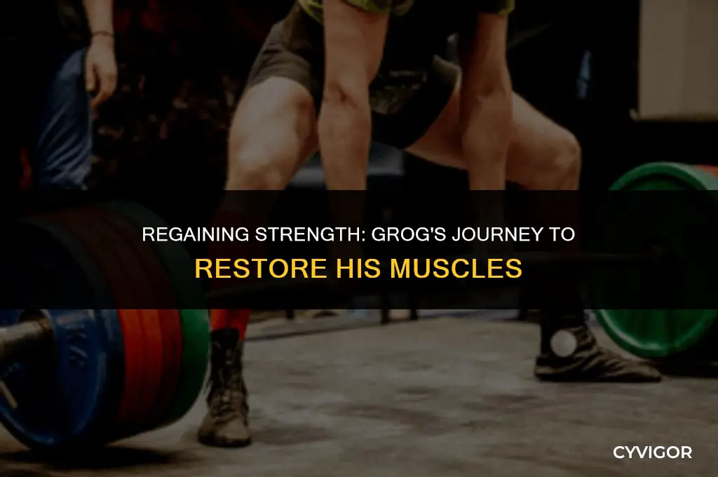 does grog get his muscles back