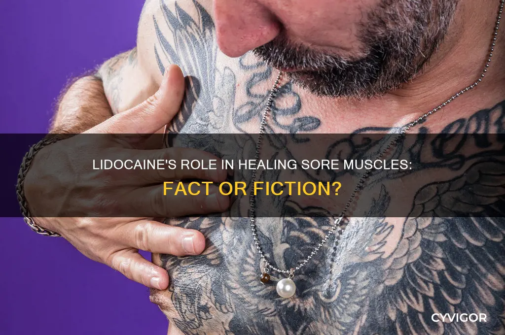 does lidocaine promote healing sore muscles