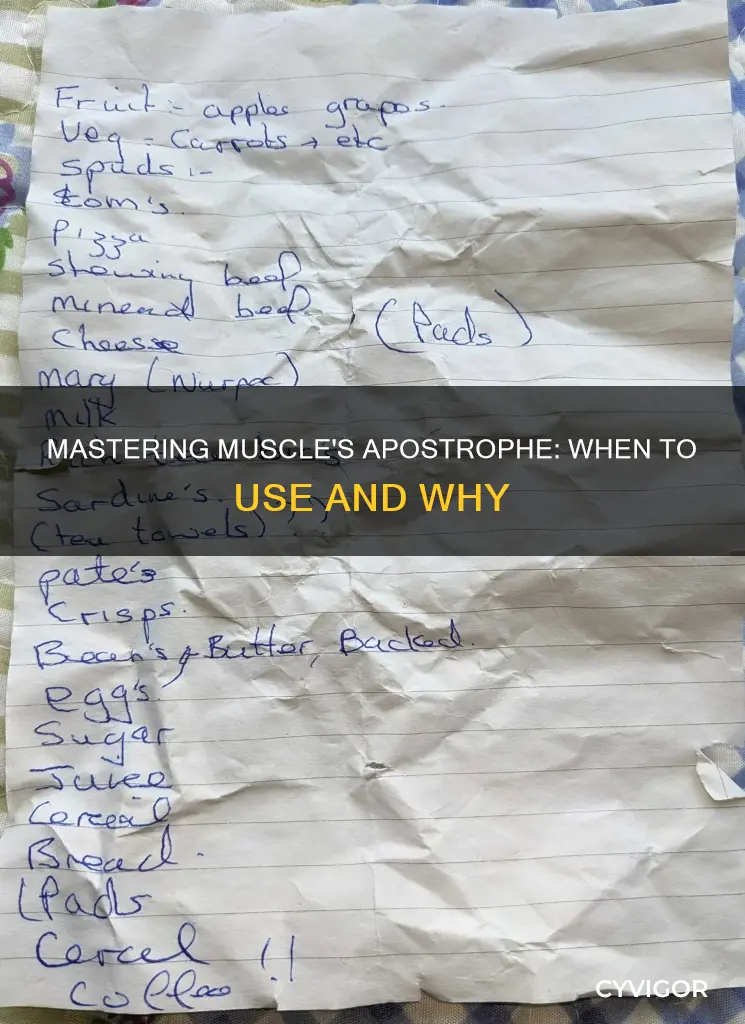 does muscles need an apostrophe