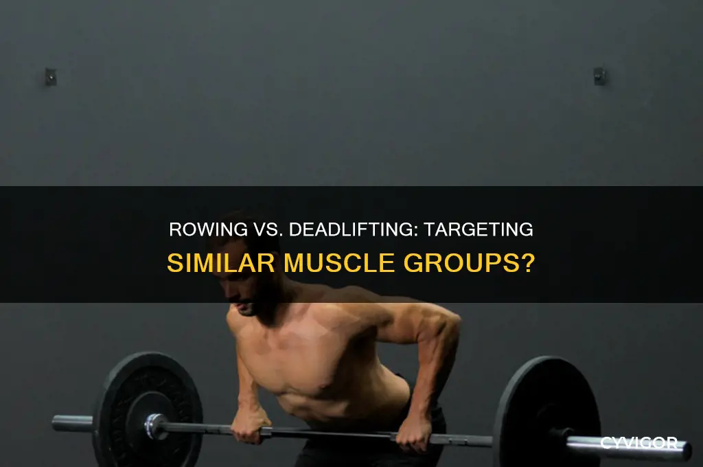 does rowing hit the same muscle group as deadlifting