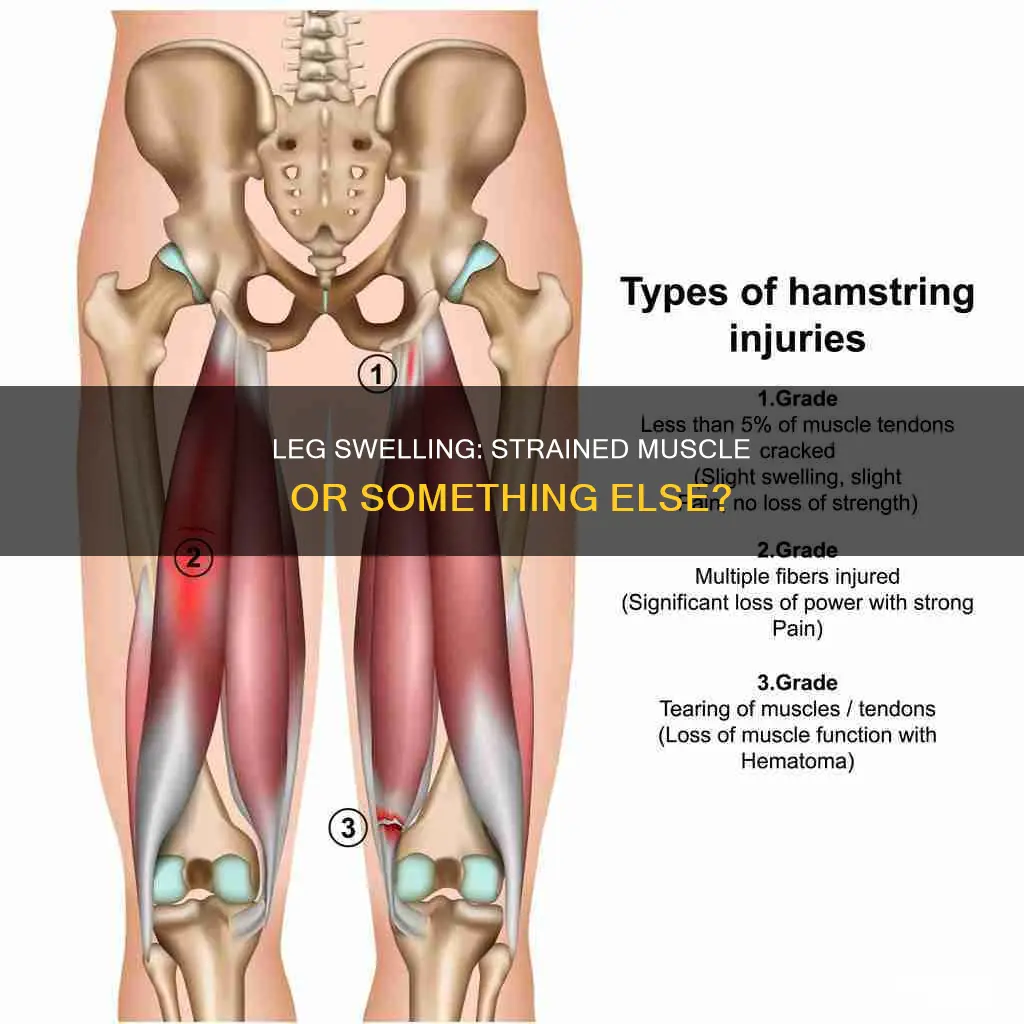 does strained leg muscles cause leg swelling