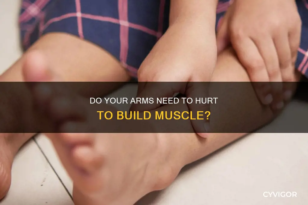 does your arms need to hurt to gain muscle