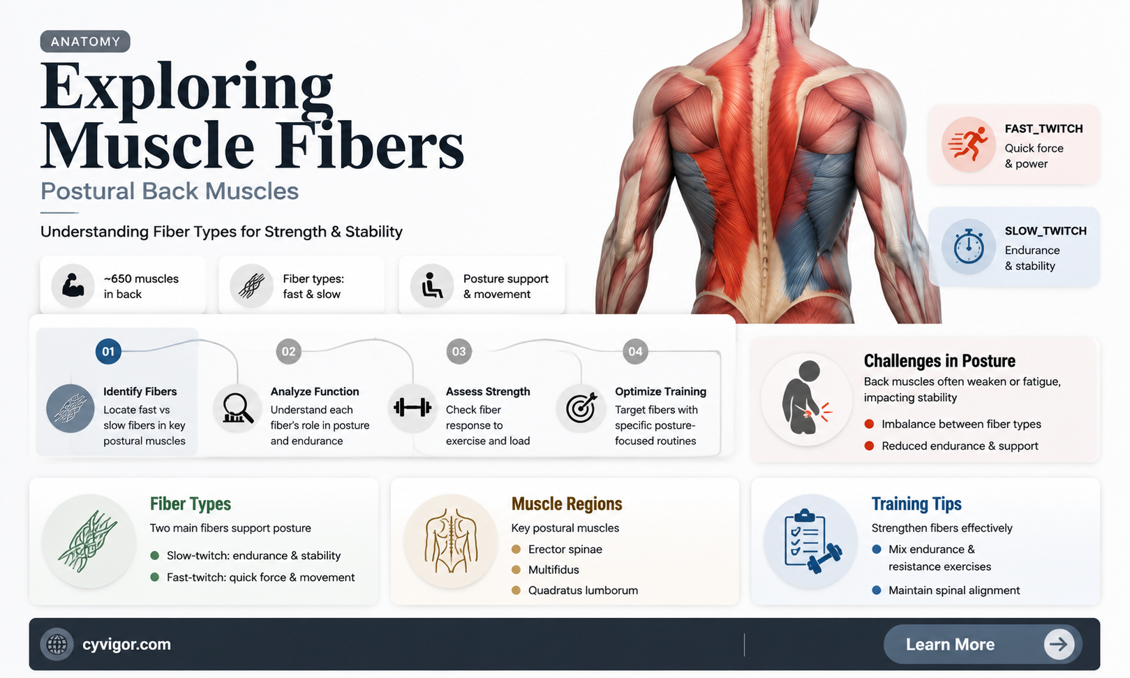 are muscle fibers found in postural muscles of back