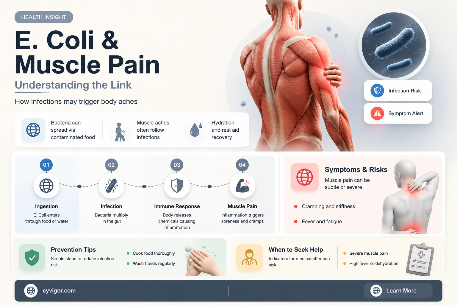 are muscle pain associated with ecoli