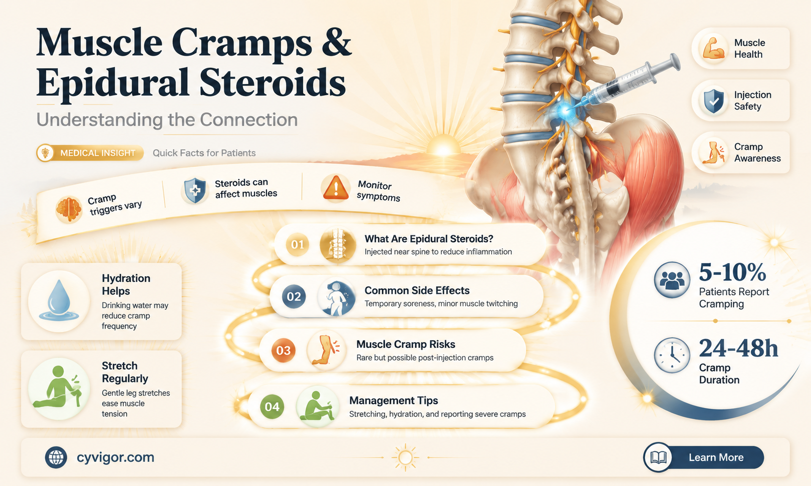 are muscle cramps a side effect of epidural steroid injection