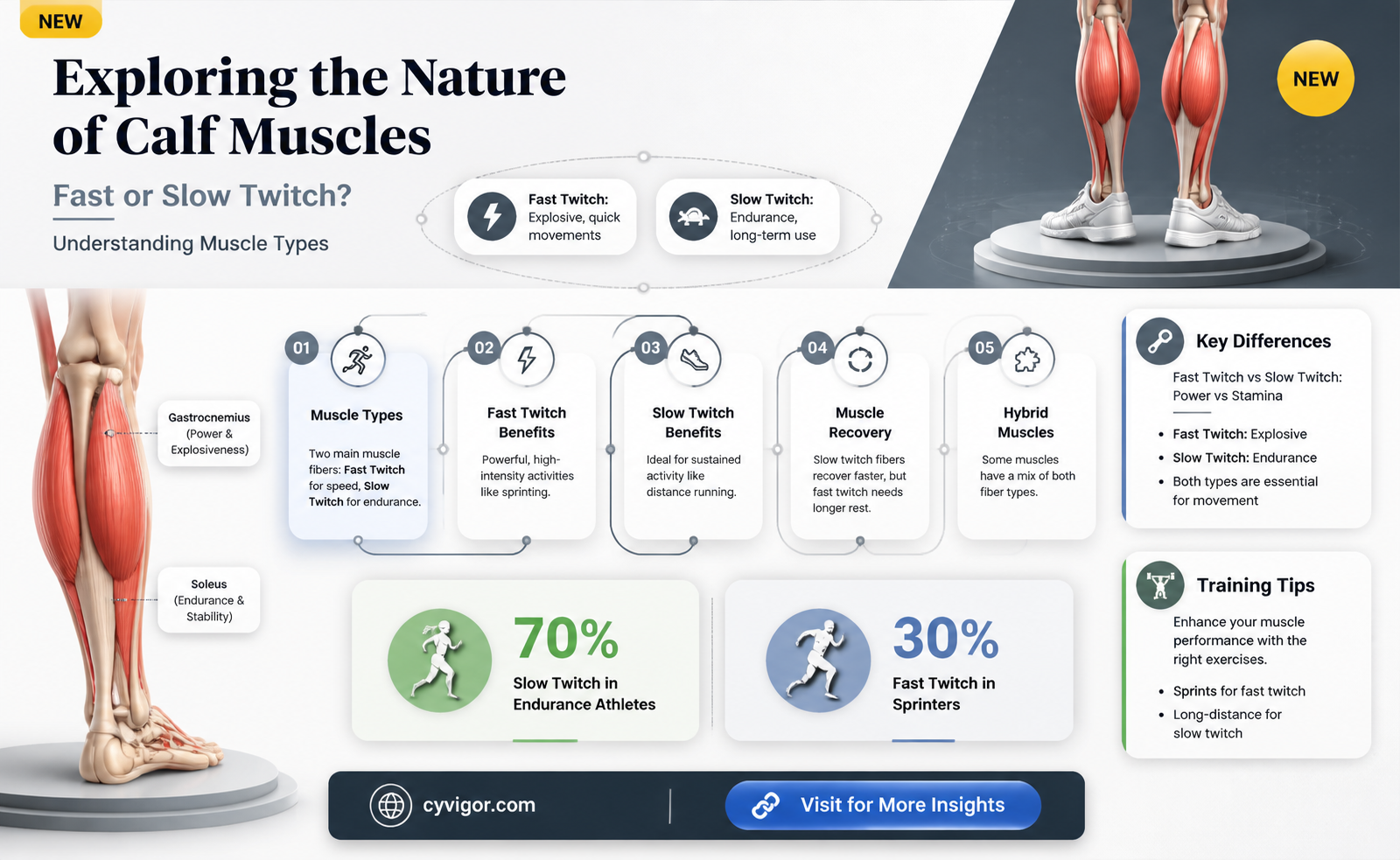 are calf muscles fast or slow twitch