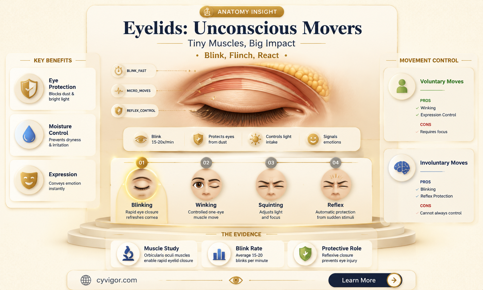 are eyelids involuntary muscles